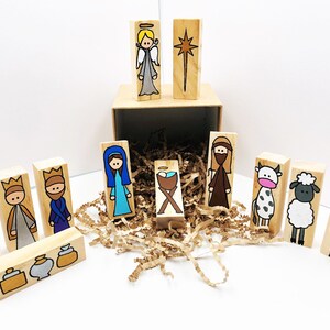 Nativity Scene Story Blocks: Christmas Story Starters, Birth of Jesus Toy