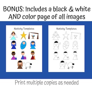Nativity Story Coloring Book and Activity Templates, PDF Instant ...