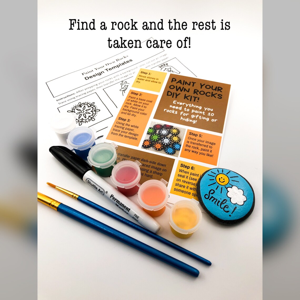 DIY Rock Painting Instructions and Kit Paint Your Own Rocks | Etsy