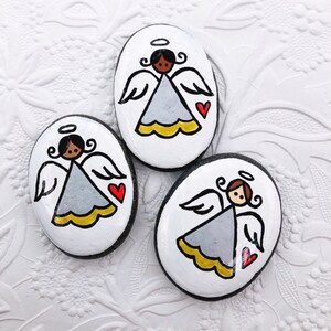 Pocket Angel Rock Comfort Stone, Girl Pocket Token Angel, Worry Stone, First Communion Gift, Easter Gift, Sunday School gift, Guardian Angel image 3