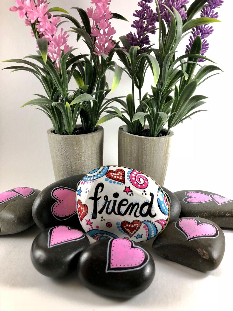 Friendship Gift Friend Painted Rock Best Friends Painted Etsy