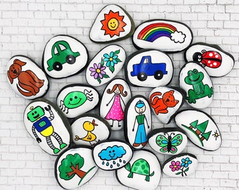Pocket Rocks, Comfort Stones, Pocket Fidgets, Gifts for Kids, Worry Stones, Painted Rocks, Easter Gifts for Children, Back to School Gift