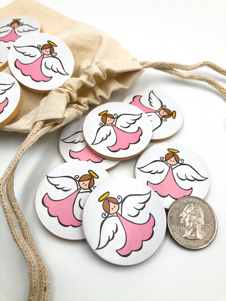 Pocket Angel Minis in Pink Bag of 10 Pocket Angel Tokens Etsy