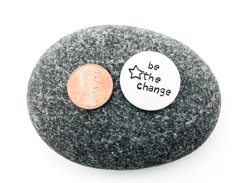 Pocket Coins with Custom Words of Encouragement, Set of 10 Custom Affirmation Tokens, Hand Stamped Pocket Coin, Recovery Gift, Support Group image 7