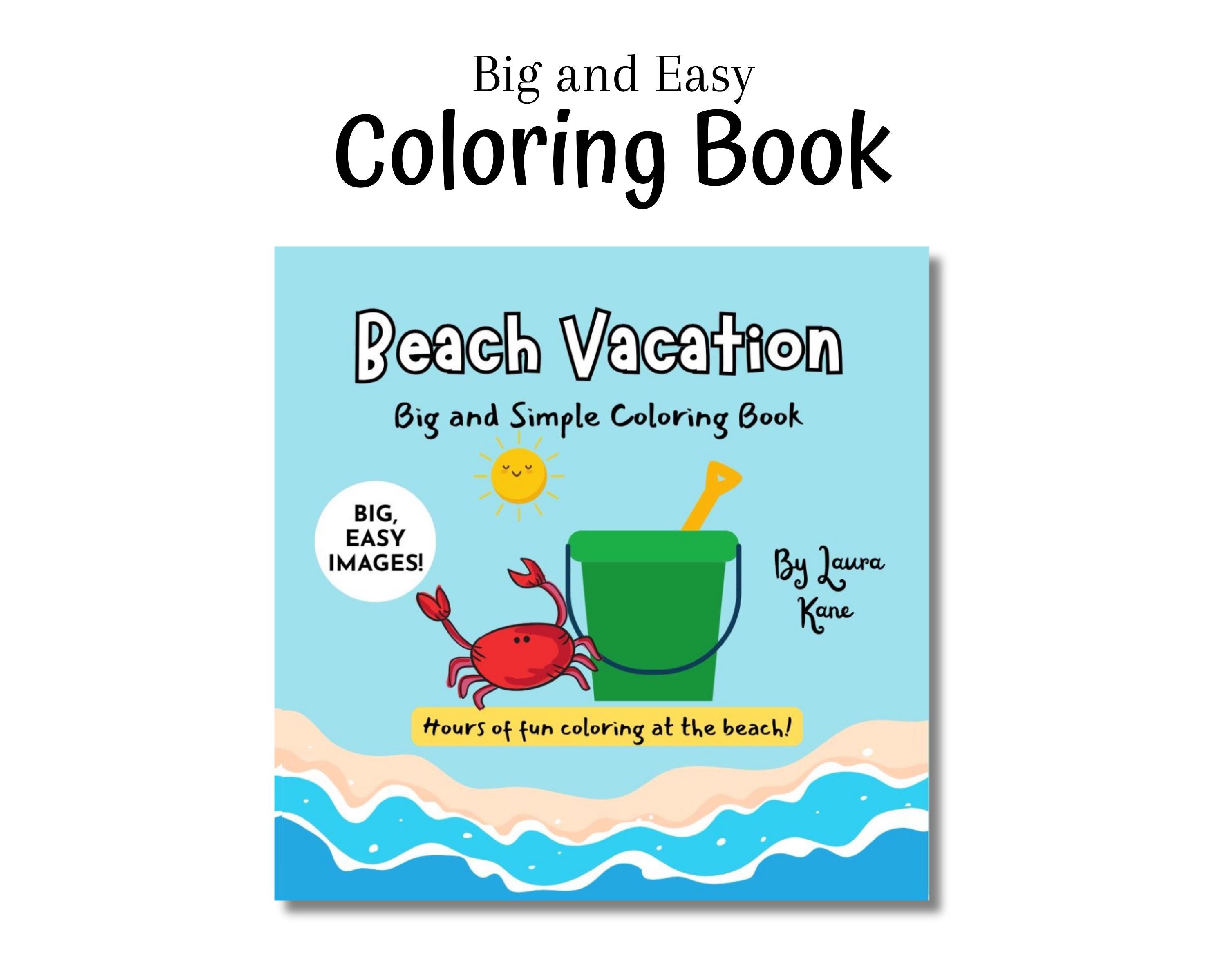 Beach Fun Coloring Book: Easy Summer Vacation Activity for Kids - Etsy