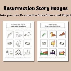 Resurrection Story Stones Images, Passion of Jesus Story, Easter Story Projects DIY, Make Your Own, Instant Download