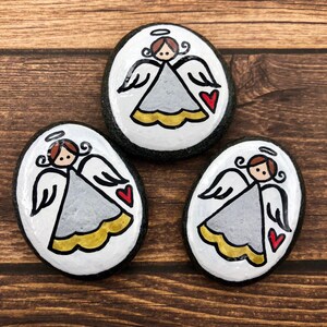 Pocket Angel Rock Comfort Stone, Girl Pocket Token Angel, Worry Stone, First Communion Gift, Easter Gift, Sunday School gift, Guardian Angel image 9