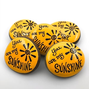 You Are My Sunshine Hand-Painted Rocks: Set of 5 Affirmation Stones