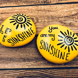 You Are My Sunshine, Encouragement Rock, Affirmation Stone, Hand Painted Rock, Christmas gift, Teacher gift, stocking stuffer, Painted Rocks image 6