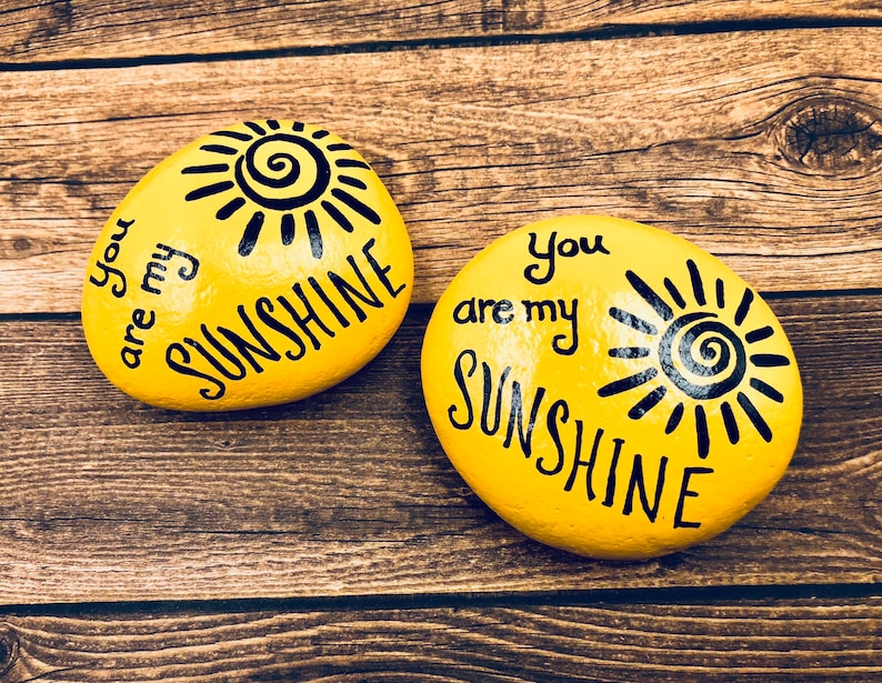 You Are My Sunshine, Encouragement Rock, Affirmation Stone, Hand Painted Rock, Christmas gift, Teacher gift, stocking stuffer, Painted Rocks image 6