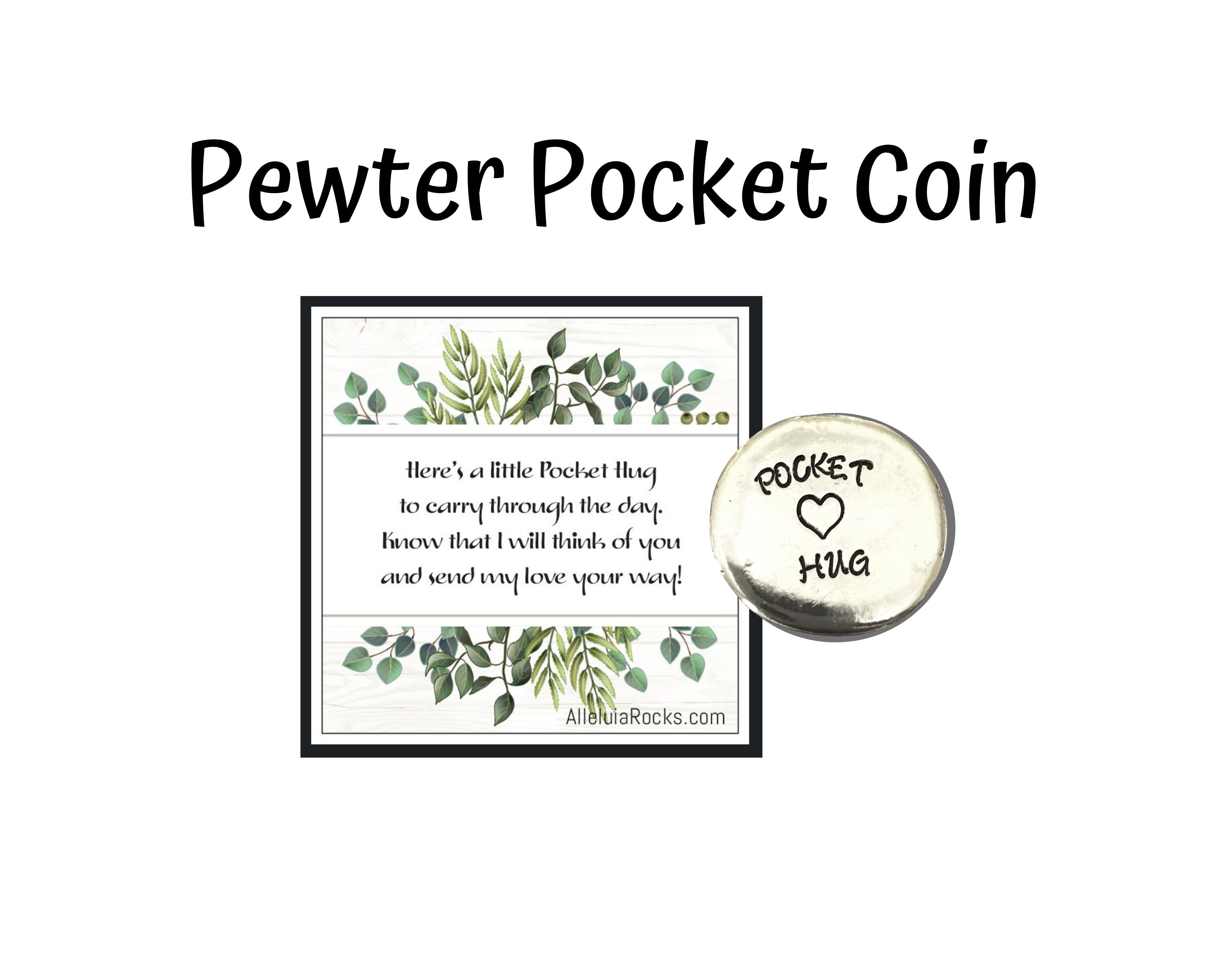 Pocket Hug Pewter Coin Pocket Coin Hand Stamped Token Long Etsy