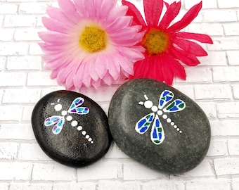 Dragonfly Painted Rock, Easter Gift, Valentine's Day gift, Hand Painted Dragonfly, Teacher gift, Christmas gift, Dragonfly stone