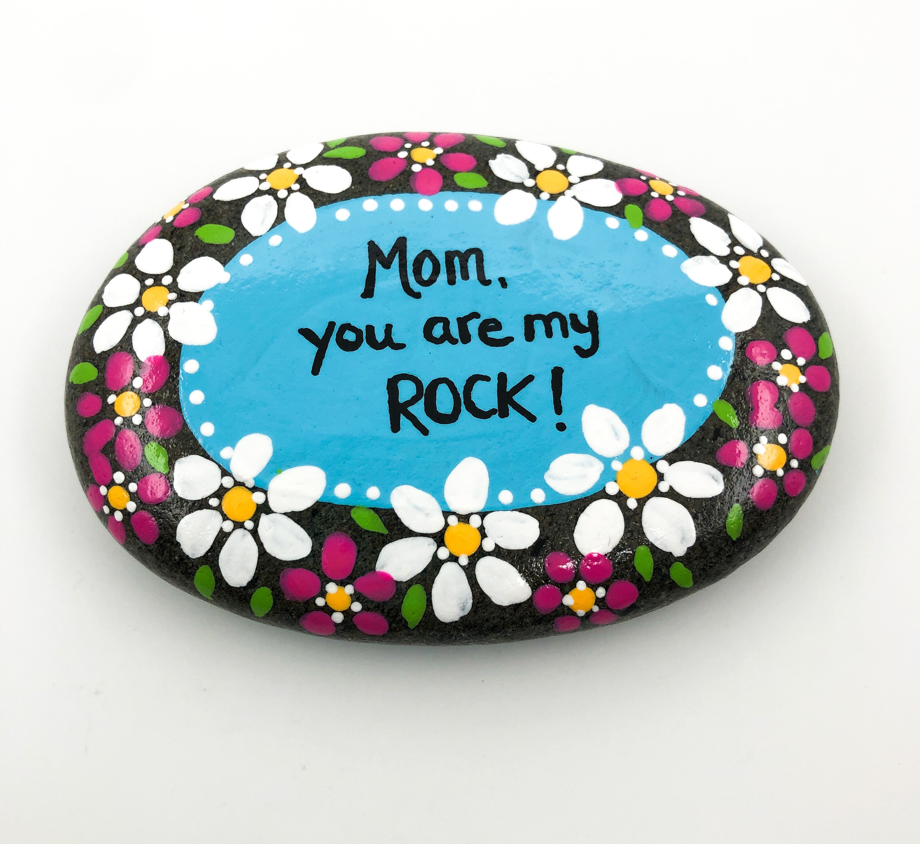 Unique Gift for Mom - Thank You for Being My Rock, Christmas Mothers Day  Birthday Gifts for Mother from Daughter Son Kids, Novelty Keepsake  Paperweight Pebble Stone Engraved Rock with Sentiment Words 