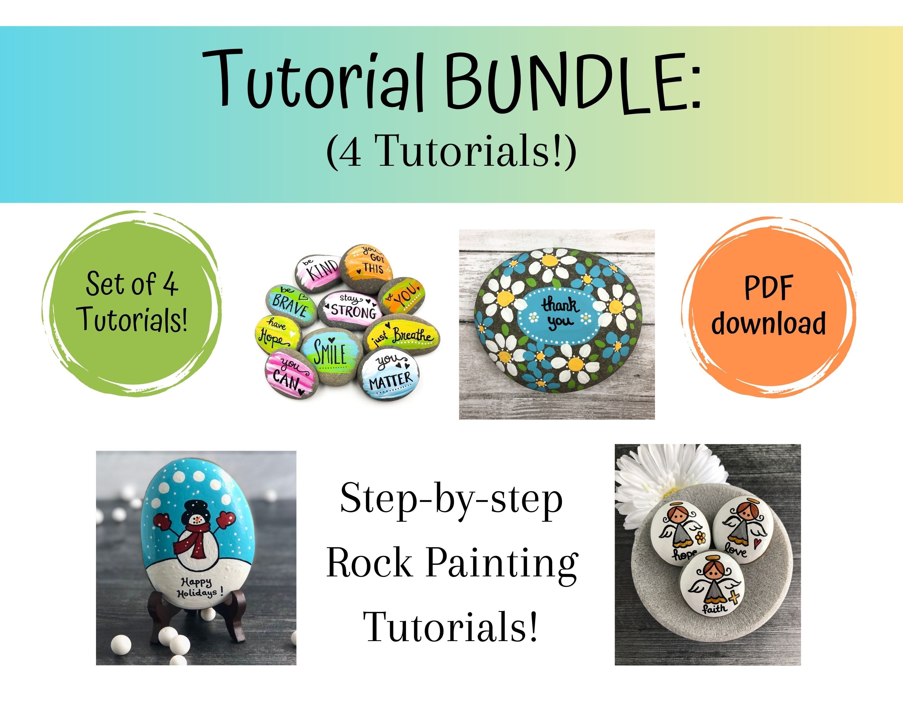 Rock Painting Kit for Kids, Kindness Stone Painting Set, Includes Paints,  Smooth, Flat, River Rocks, Paintbrushes & Accessories. 