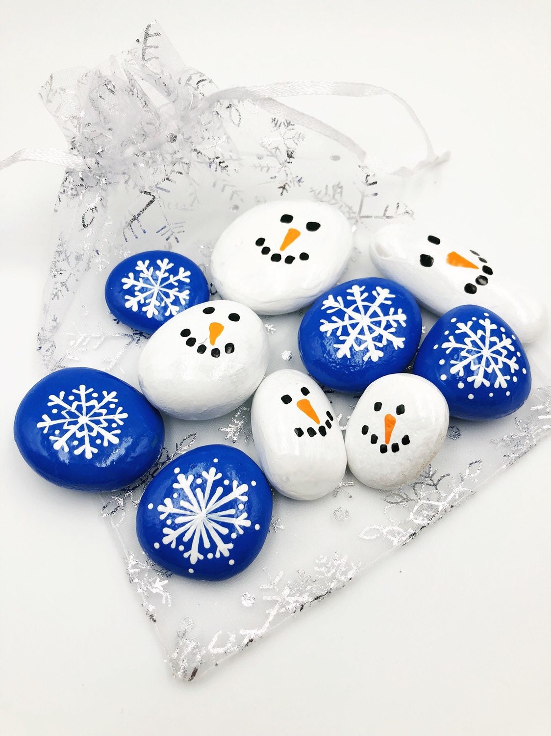 Snowflake And Snowman Pocket Rocks Snowman And Snowflake Etsy Snowflake And Snowman Pocket Rocks Snowman And Snowflake Etsy