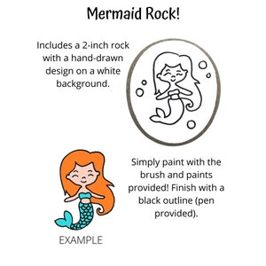 Paint Your Own Mermaid Rock, DIY Kit, Pocket Rock Painting Kit, Everything You Need to Paint a Mermaid Rock image 3