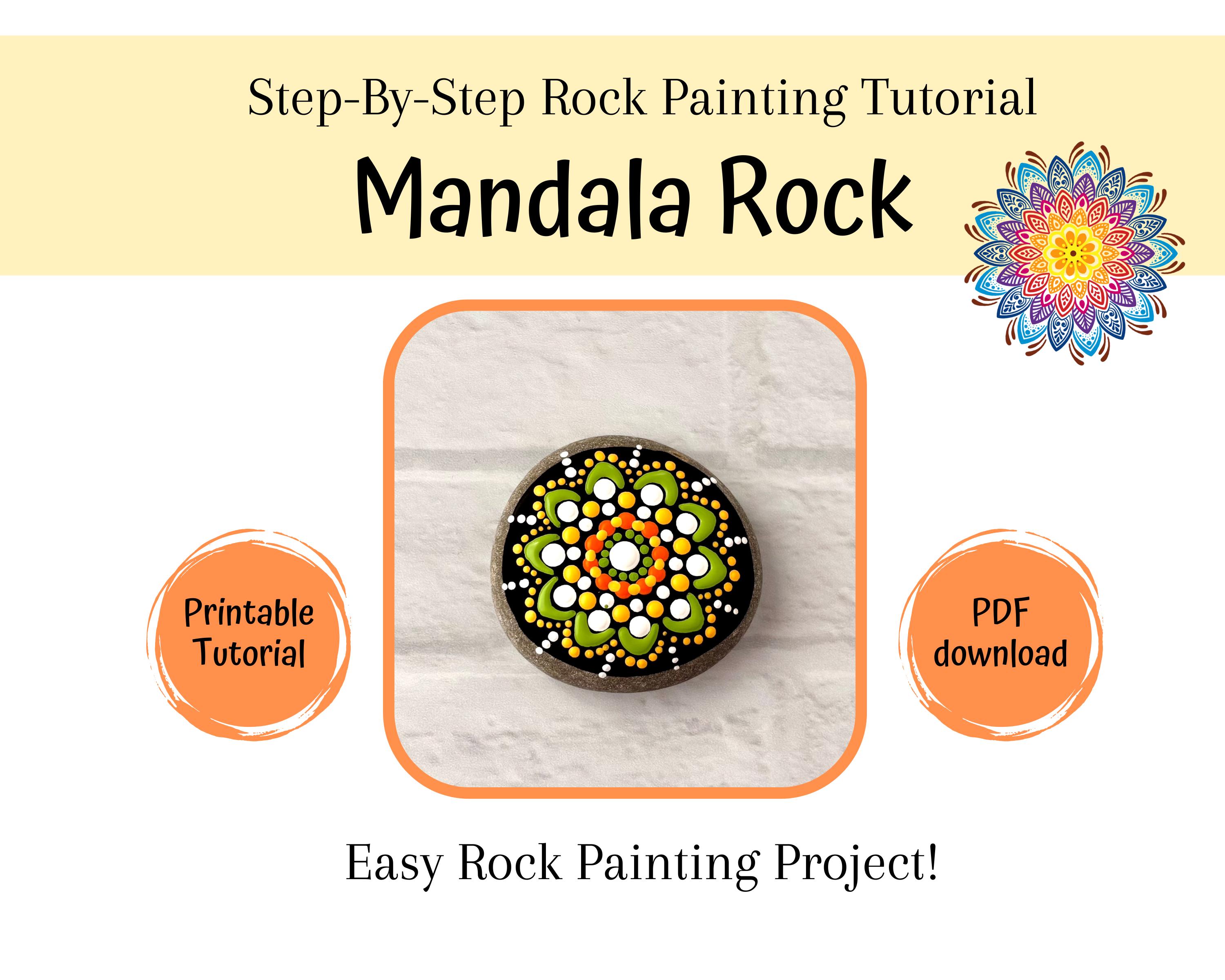 Tutorial Mandala Rocks Mandala Rock Painting Tutorial: Easy DIY Guide (PDF Download) - Etsy