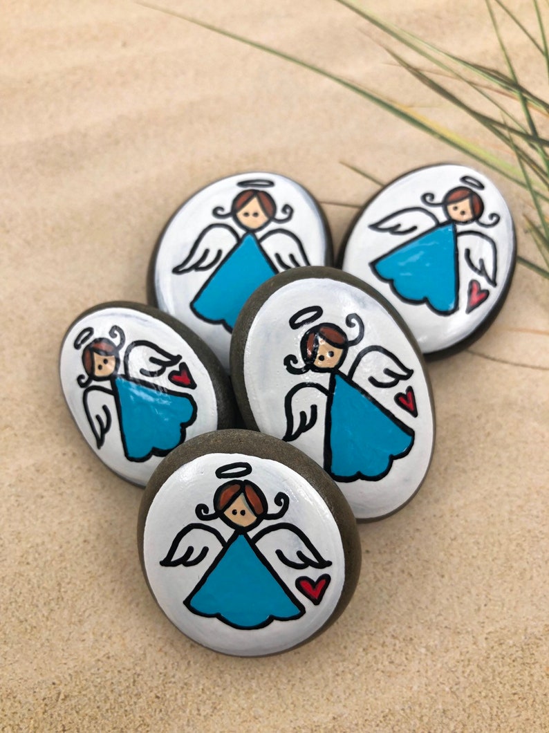 Girl Angel Pocket Pebbles: Hand-painted Kindness Rocks, Set of 10 - Etsy