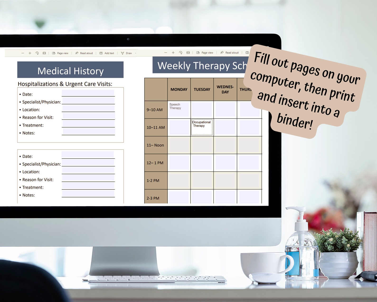 Special Needs Medical Binder: Fillable PDF, Autism & Disability ...