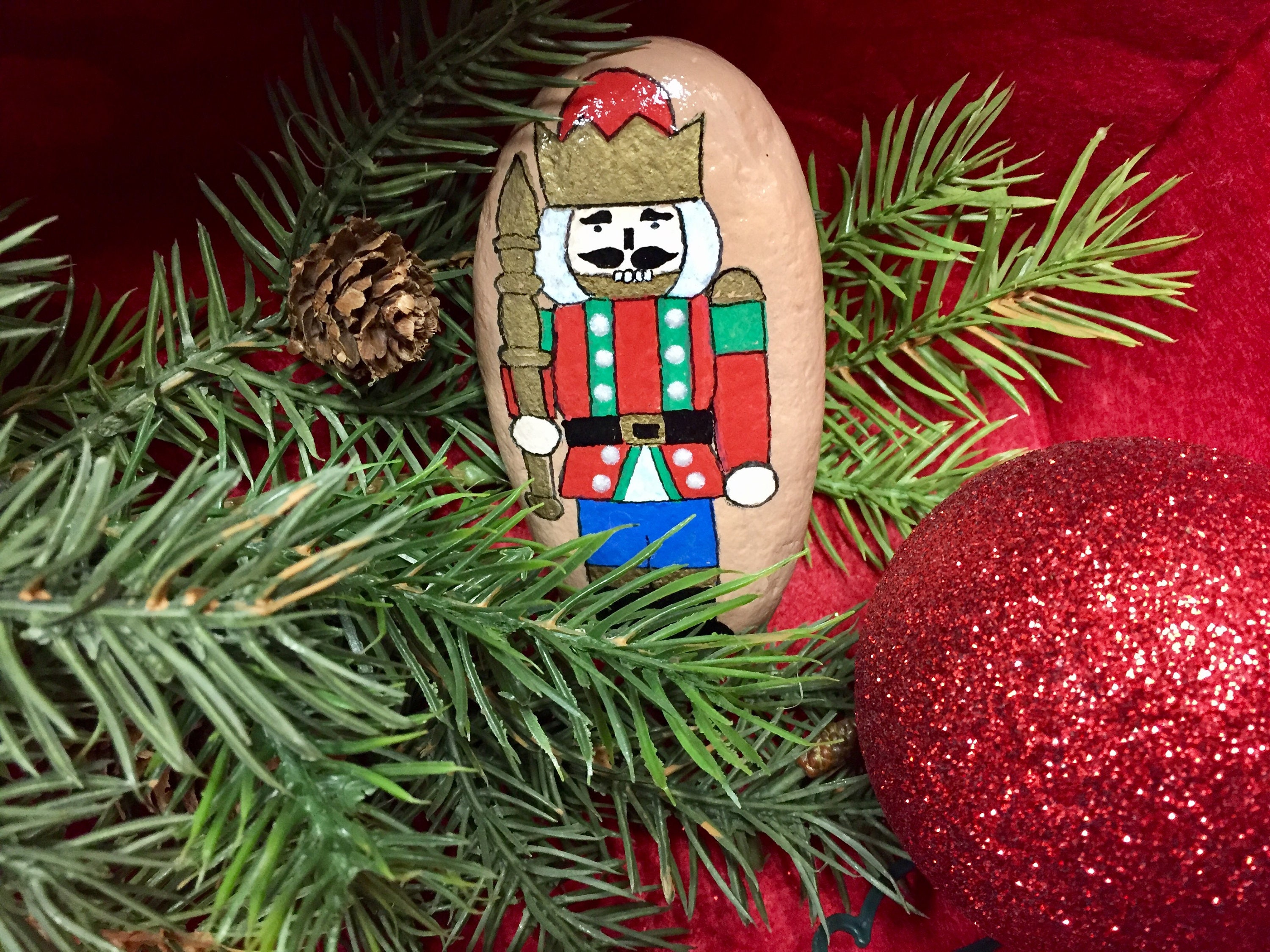 Nutcracker Painted Rock Nutcracker Painting Christmas Etsy
