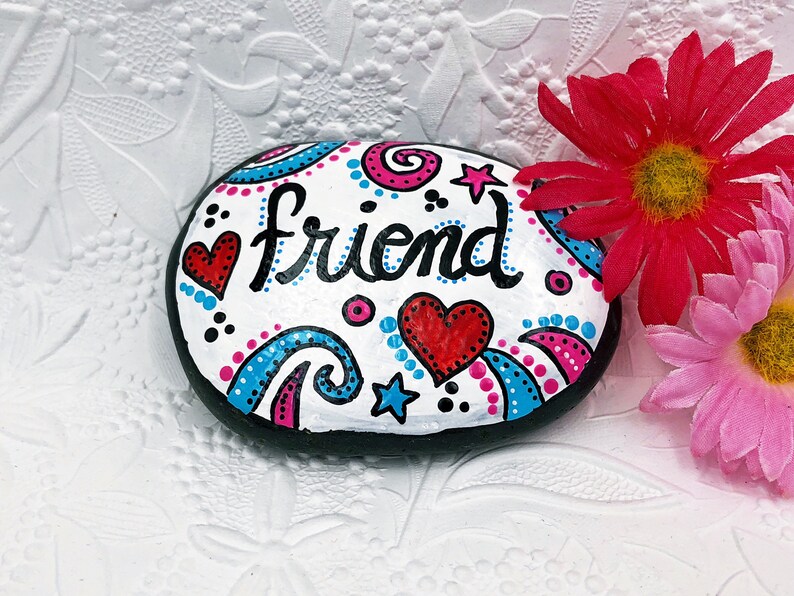 Friendship Gift Friend Painted Rock Best Friends Painted Etsy