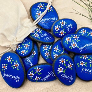 Affirmation Rocks: Set of 10 Custom Painted Wisdom Stones