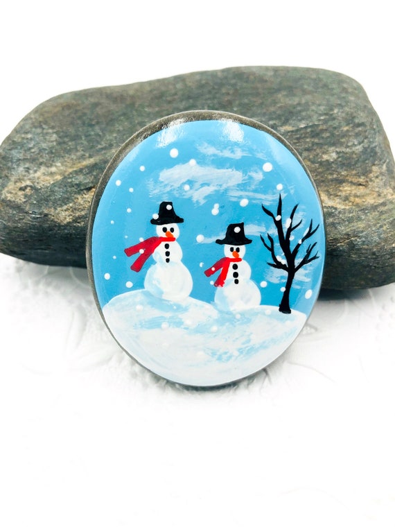 Snowman Painted Rock Set Snowman Pebbles Set Of 2 Teacher Etsy Snowman Painted Rock Set Snowman Pebbles Set Of 2 Teacher Etsy