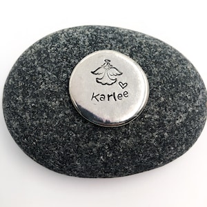 Personalized Pewter Angel Memorial Token: Custom Name Pocket Coin