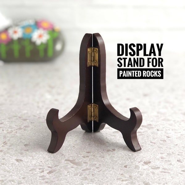 Wooden Stand to Display Painted Rocks, Small Easel for Display, Rock Stand, Painted Rock Display Stand