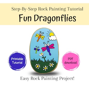 Tutorial de pintura rupestre con libélulas: Proyecto fácil (patrón PDF)