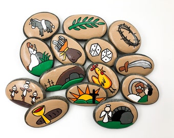 Resurrection Story Stones: Easter Christian Activity Set