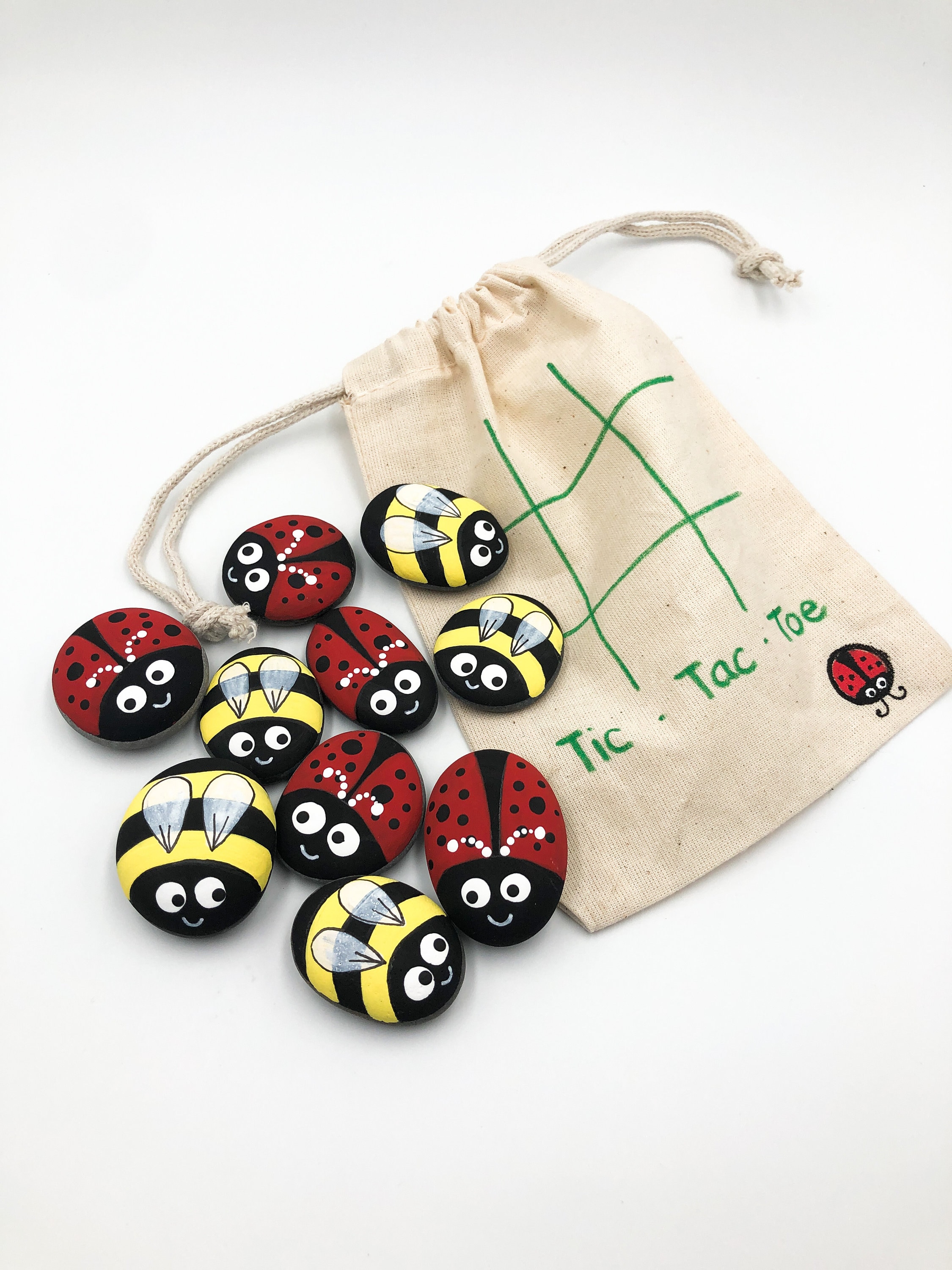 Ladybug and Bumblebee Tic Tac Toe Set 10 Ladybird and - Etsy