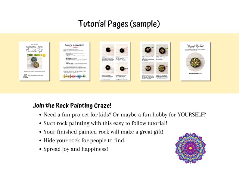 Mandala Rock Painting Tutorial: Easy DIY Guide (PDF Download) - Etsy