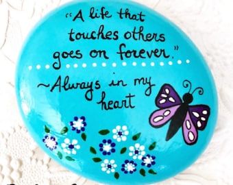 Custom Memorial Rock: Hand-Painted Memory Stone, Graveside Keepsake