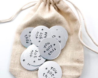 You Got This Pocket Tokens Set of 10, Encouragement Pocket Coins, You Got This Hand Stamped Pocket Coin, Recovery Support Group Healing Gift