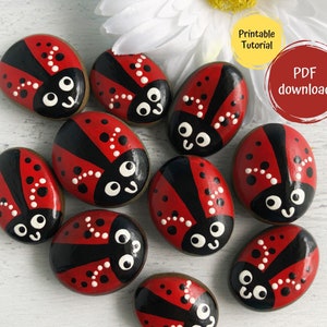 Ladybug Rock Painting Tutorial: Easy DIY Project (PDF Download)