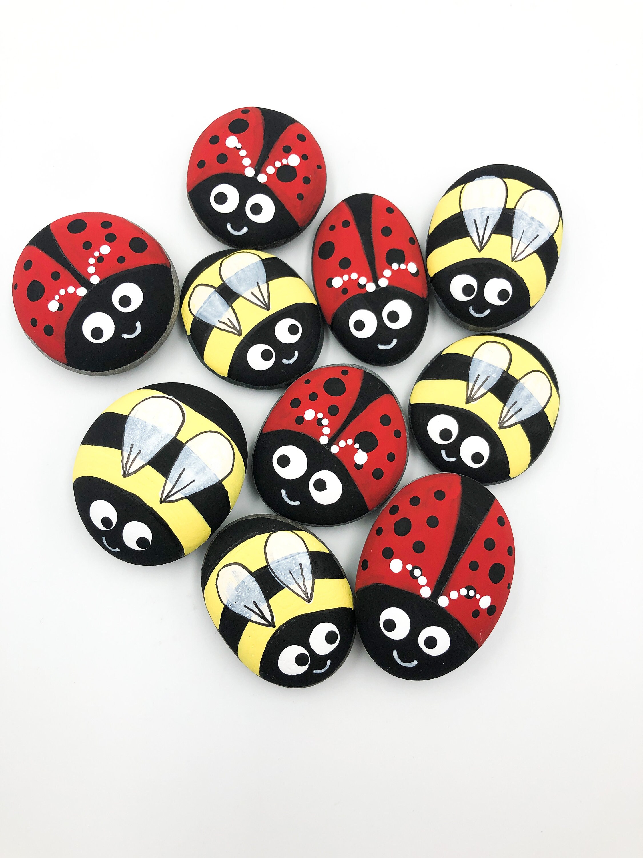 Ladybug and Bumblebee Tic Tac Toe Set 10 Ladybird and - Etsy