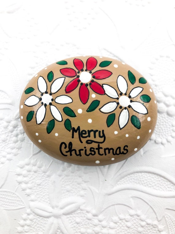 Merry Christmas Painted Rock Christmas Hand Painted Rock Teacher