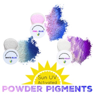 Sun Activated Photochromic Powder Pigment Changing Color when exposed to UV Light