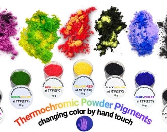 Color Changing Thermochromic Powder Pigments Temperature Activated Perfect for Arts Crafts T-Shirts Shoes Slime Nail Art Tumblers Jewelry