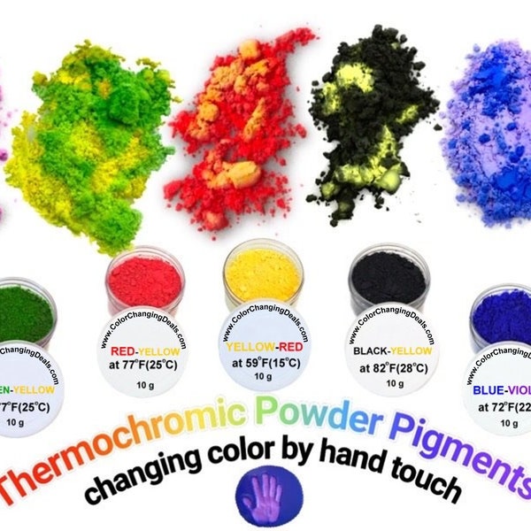 Color Changing Thermochromic Powder Pigments Temperature Activated Perfect for Arts Crafts T-Shirts Shoes Slime Nail Art Tumblers Jewelry