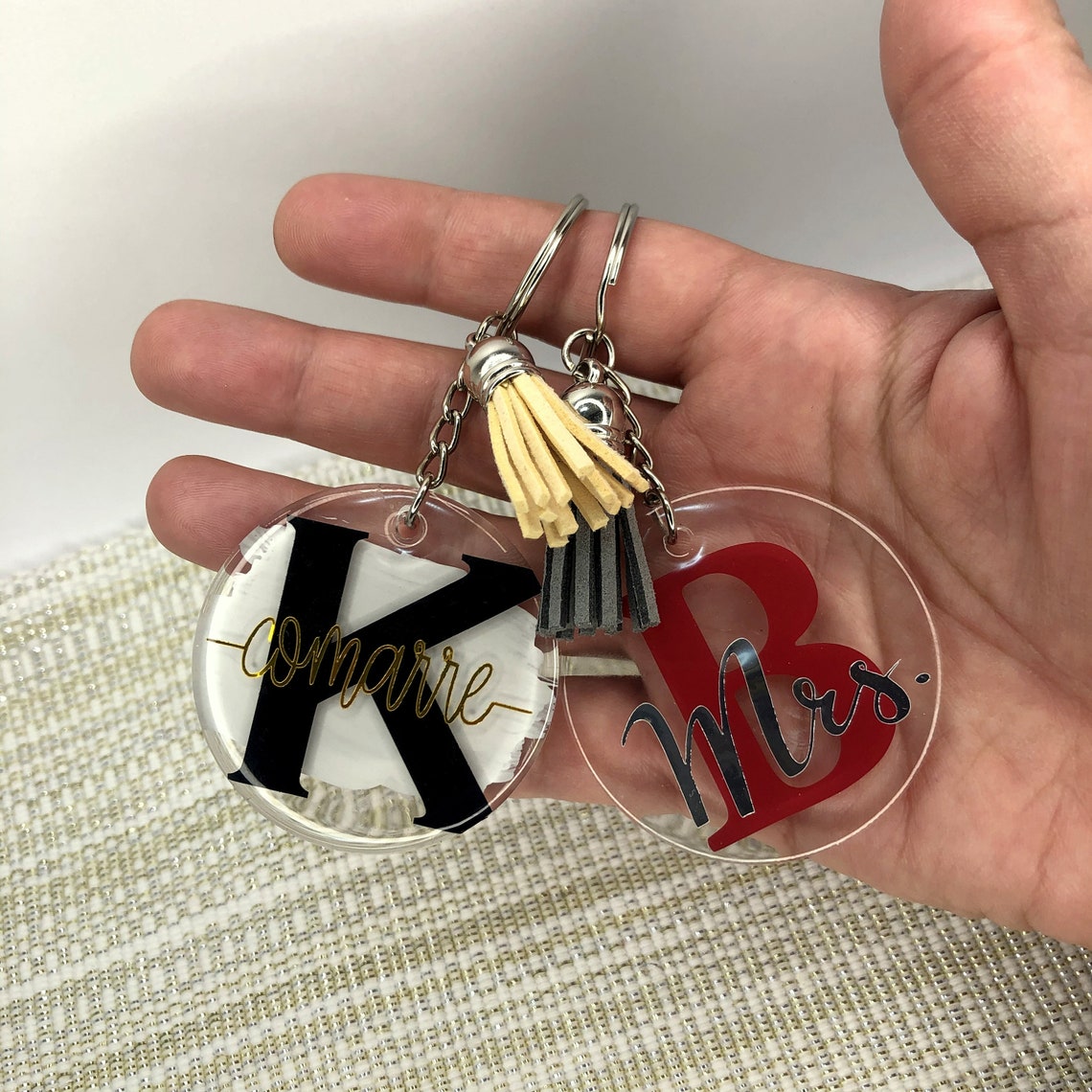 Custom acrylic keychain. Keychain with vinyl sticker and Etsy