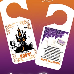 You've been Boo'd Game, Halloween Game, Halloween-deurhanger, Trick or Treat, PNG, JPG, Boo'd, Instant Download, Spooky, Scary, Oktober