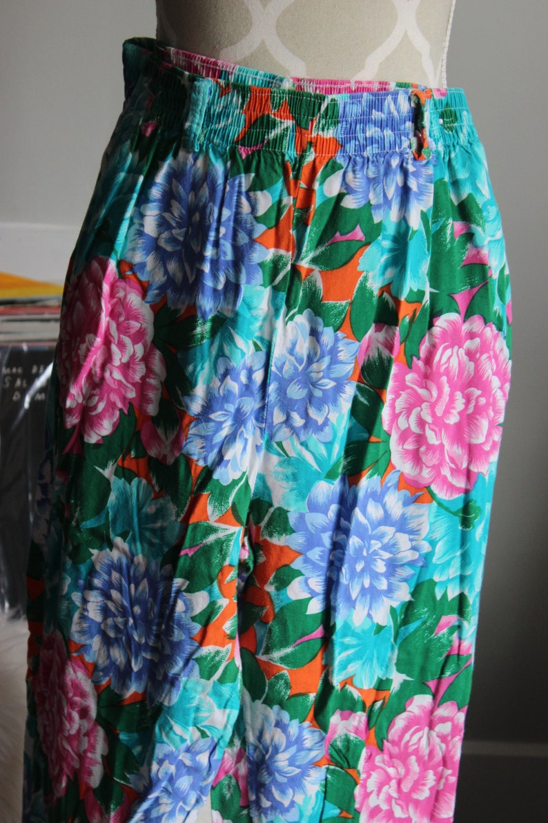 Vintage 80/'s floral cotton pants