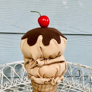Faux Chocolate Ice Cream Cone, Ice Cream Prop, Party Decor, Summer Wreath Attachment, Photo Props, Fake Food, Fake Sweet, Faux Ice Cream