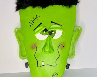 Frankenstein Wreath Attachment, Hand-Painted Frankie Halloween Decor