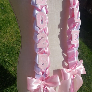 Coquette, Coquette Lei, Coquette aesthetic, Pink, Graduation, Gift, Graduation Lei, Bow, Wide, Class of 2025, Open Lei, Personalized