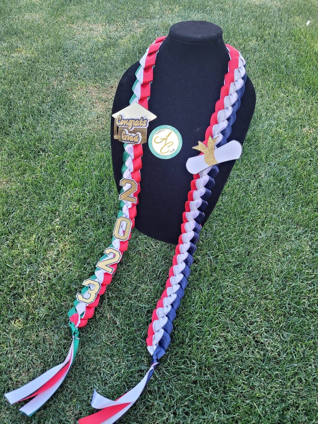 Mexican American Lei Double, Lei México,graduation Lei, Personalize
