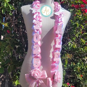 Coquette, Eternal Flower, Coquette Lei, Coquette aesthetic, Pink, Graduation, Gift, Graduation Lei, Bow, Class of 2025,Open Lei,Personalized