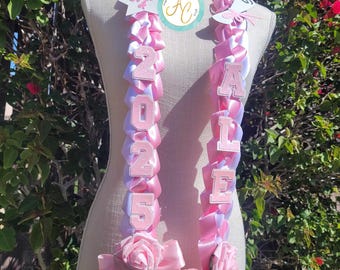 Coquette, Eternal Flower, Coquette Lei, Coquette aesthetic, Pink, Graduation, Gift, Graduation Lei, Bow, Class of 2025,Open Lei,Personalized